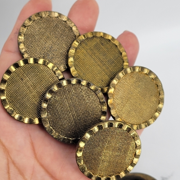 Vintage Lot of 9 Mixed Knobs Gold Tone Round Screws Allison Drawers Metal Round - Picture 10 of 11